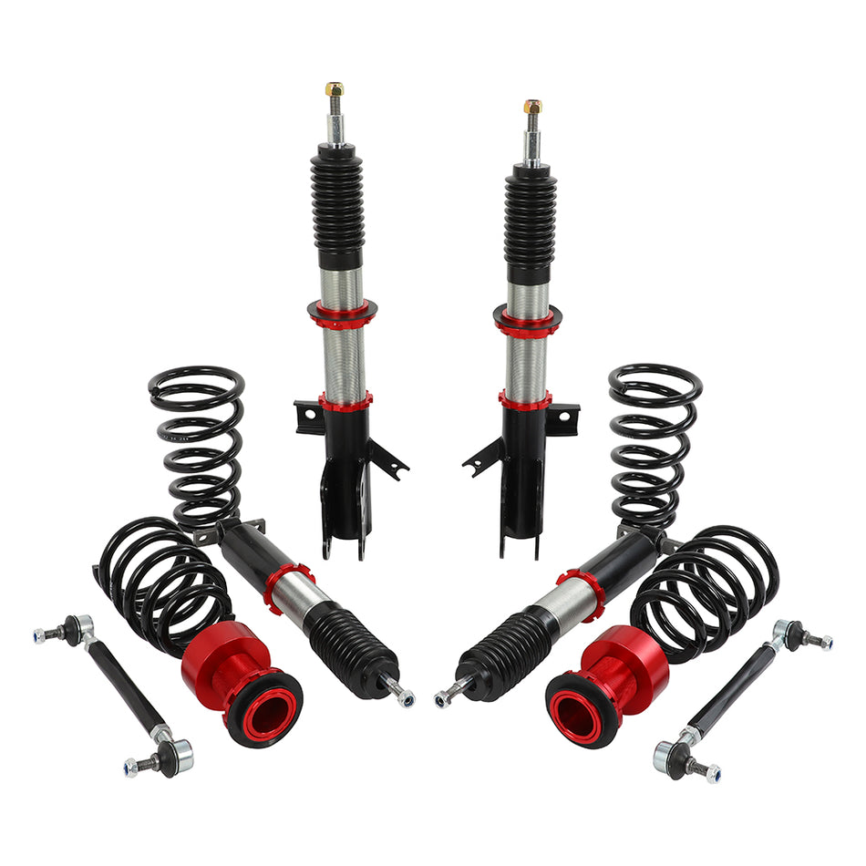 Red Coilovers Struts Shocks Suspension Kits Adj Height For 2013-2019 Ford Fusion