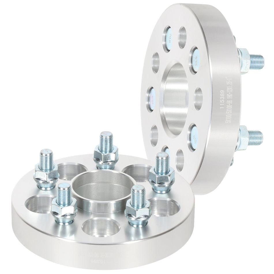 2Pcs 1 inch 25mm Thick 5x100 12x1.25 Wheel Spacers For 03-06 Subaru Baja 98-19 Subaru Forester