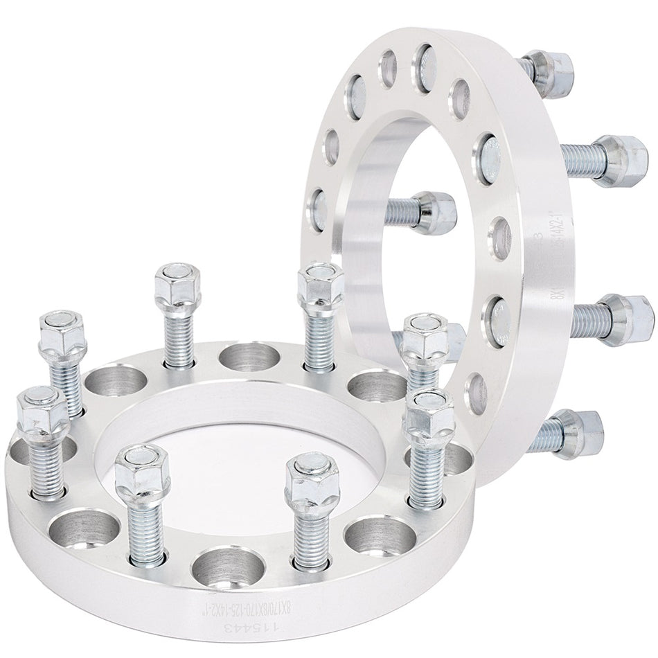 2Pcs 1 inch 8x170 8 Lug 14x2 Studs Wheel Spacers For 00-02 Ford Excursion 99-09 Ford F250
