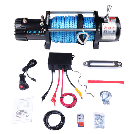 OFA Electric Winch 13000lbs 4WD Truck for Jeep Truck 2 Remote Control w/cover Only for Auto