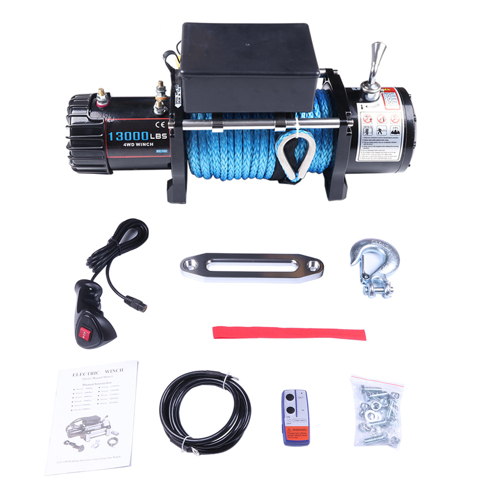 OFA Electric Winch 13000lbs 4WD Truck for Jeep Truck 2 Remote Control w/cover Only for Auto
