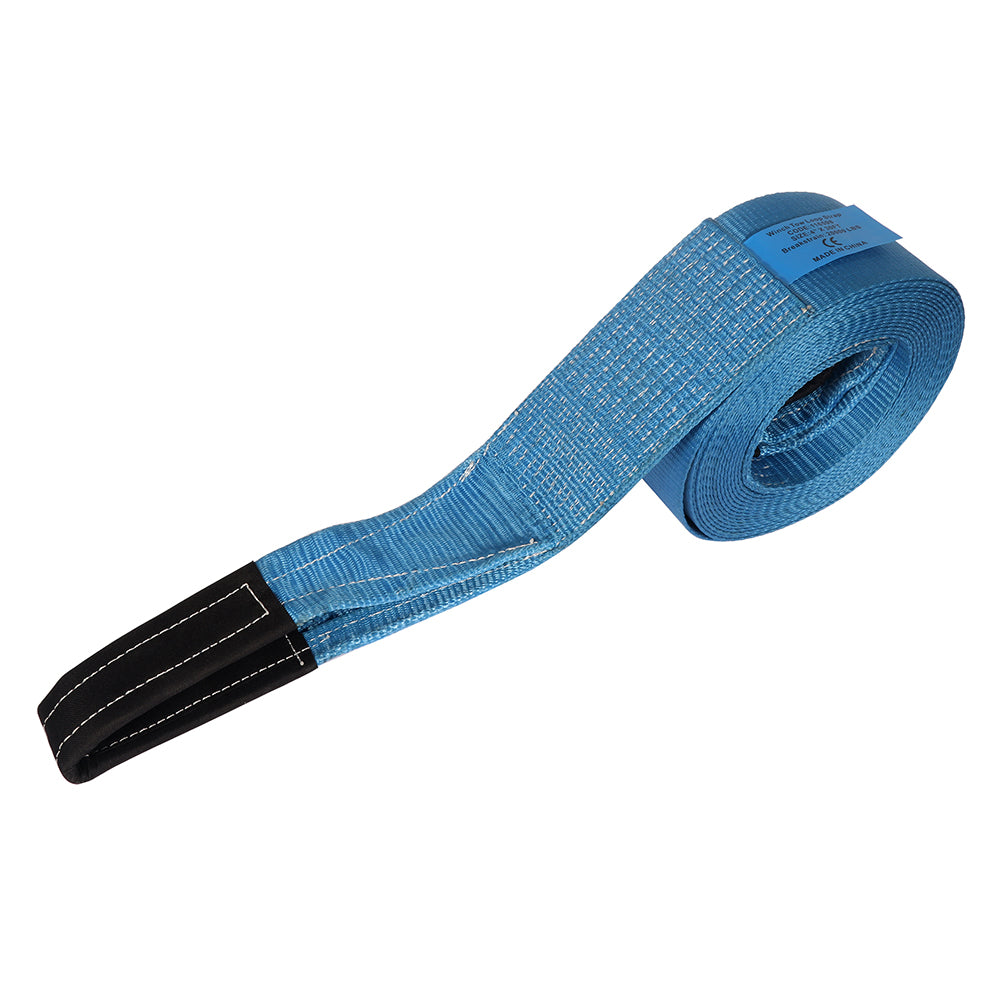 20000lbs 4 inch x 30' Heavy Duty Blue Winch Tow Loop Strap + Snatch Block Only for Auto