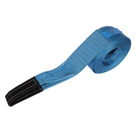 20000lbs 4 inch x 30' Heavy Duty Blue Winch Tow Loop Strap + Snatch Block Only for Auto