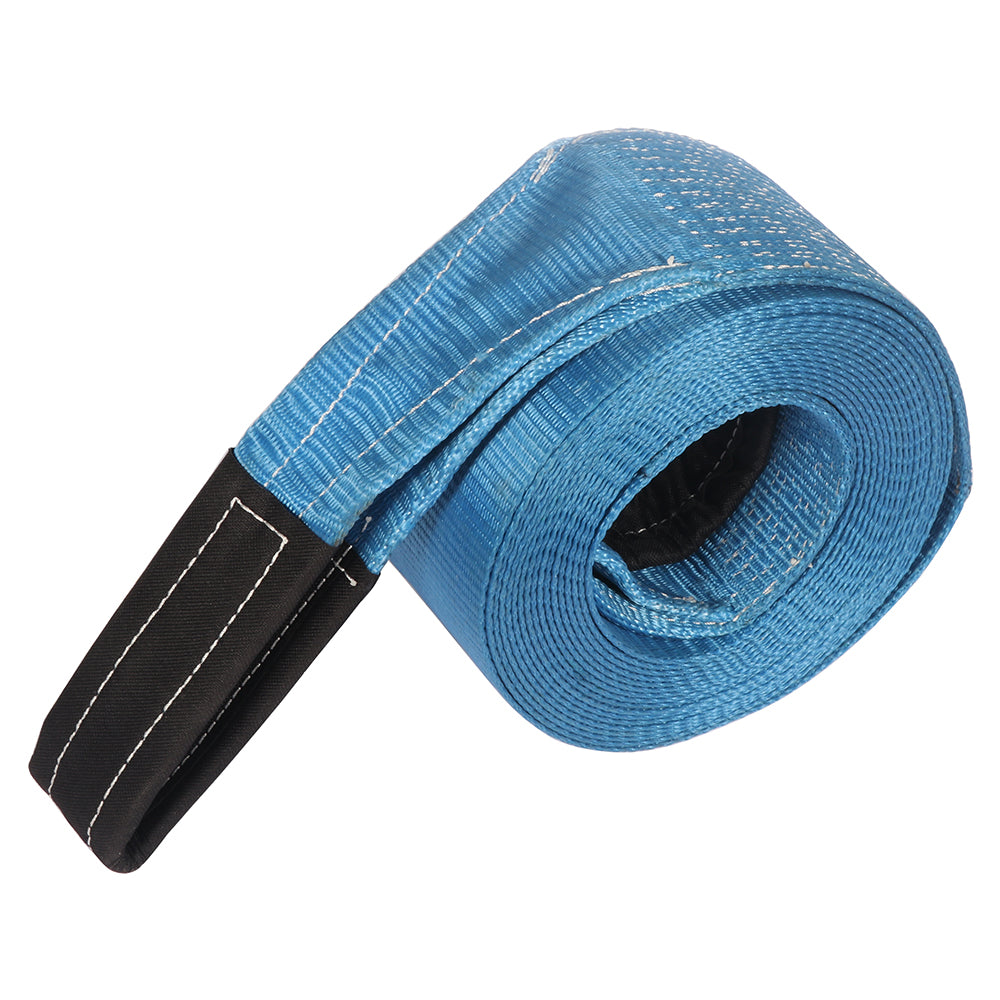 20000lbs 4 inch x 30' Heavy Duty Blue Winch Tow Loop Strap + Snatch Block Only for Auto
