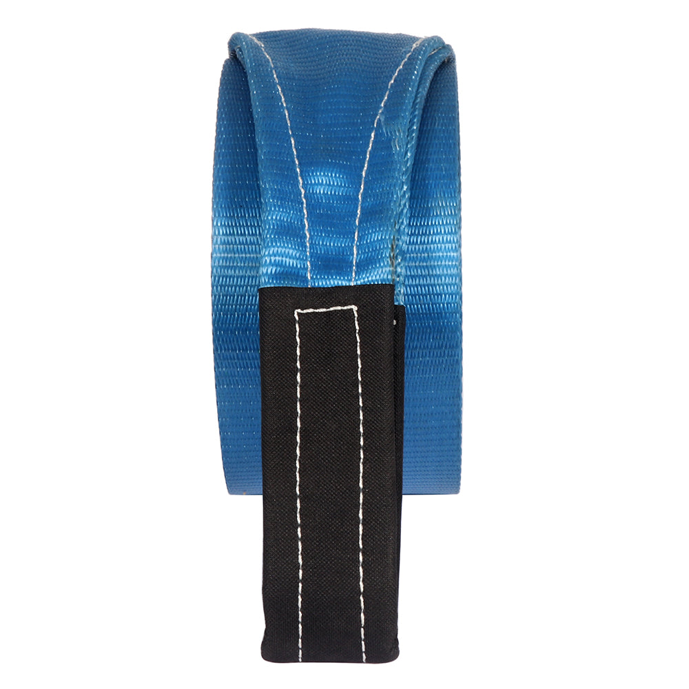 20000lbs 4 inch x 30' Heavy Duty Blue Winch Tow Loop Strap + Snatch Block Only for Auto