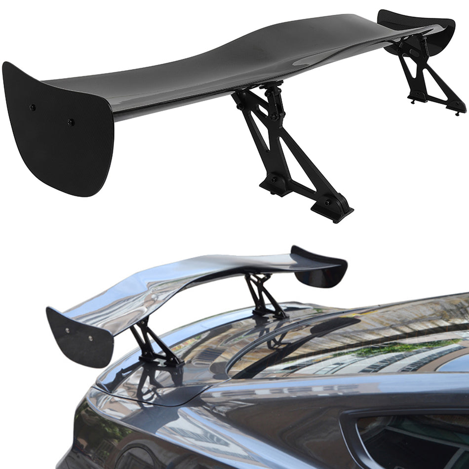 Carbon Fiber GT STYLE 57 inch JDM RACING Black Rear Trunk Wing Spoiler w/ Brackets