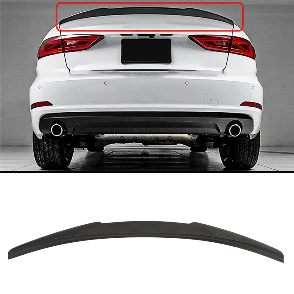 FOR 2014 - 2020 AUDI A3 S3 RS3 SEDAN HIGHKICK TRUNK SPOILER WINGS Visiblility