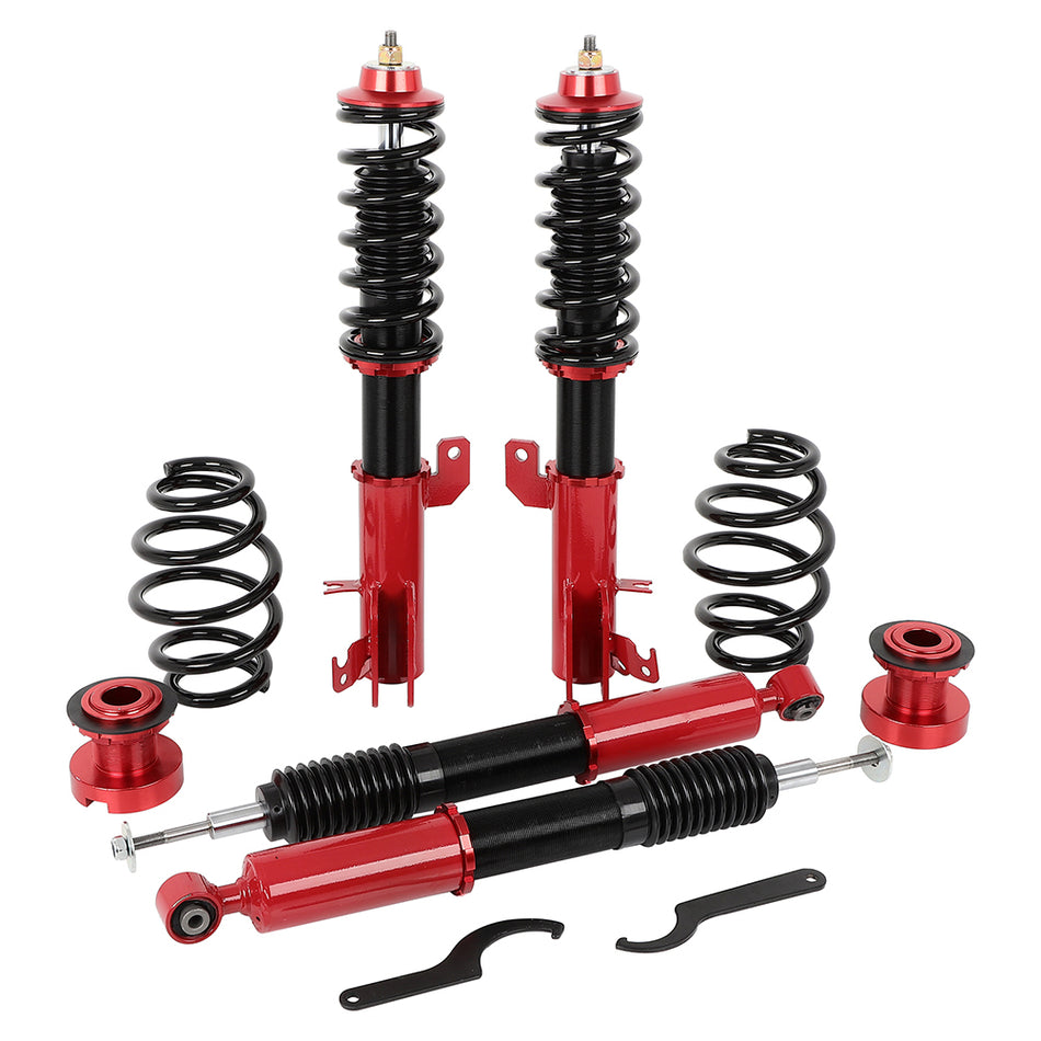 Coilovers Struts For 2009-14 Honda Fit Shocks Red Absorber Suspension Spring Kit