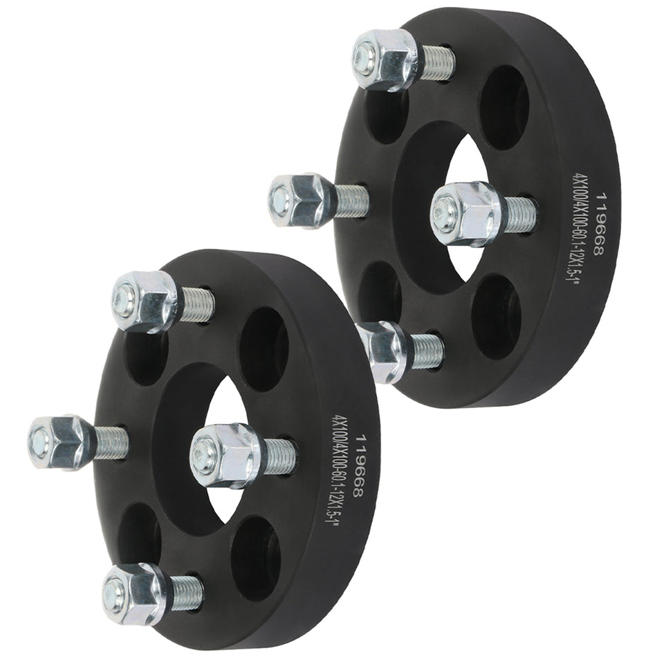 2Pcs 1 inch 4x100 4 Lug Wheel Spacers For 04-11 Chevrolet Aveo 05-10 Chevrolet Cobalt