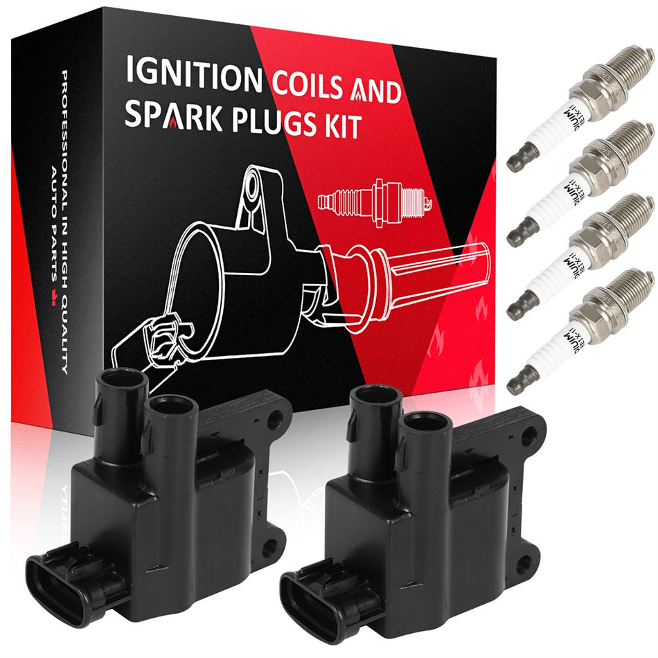 Ignition Coils & Spark Plugs For Toyota 4Runner Tacoma 1997-2000 T100 1998 2.7L