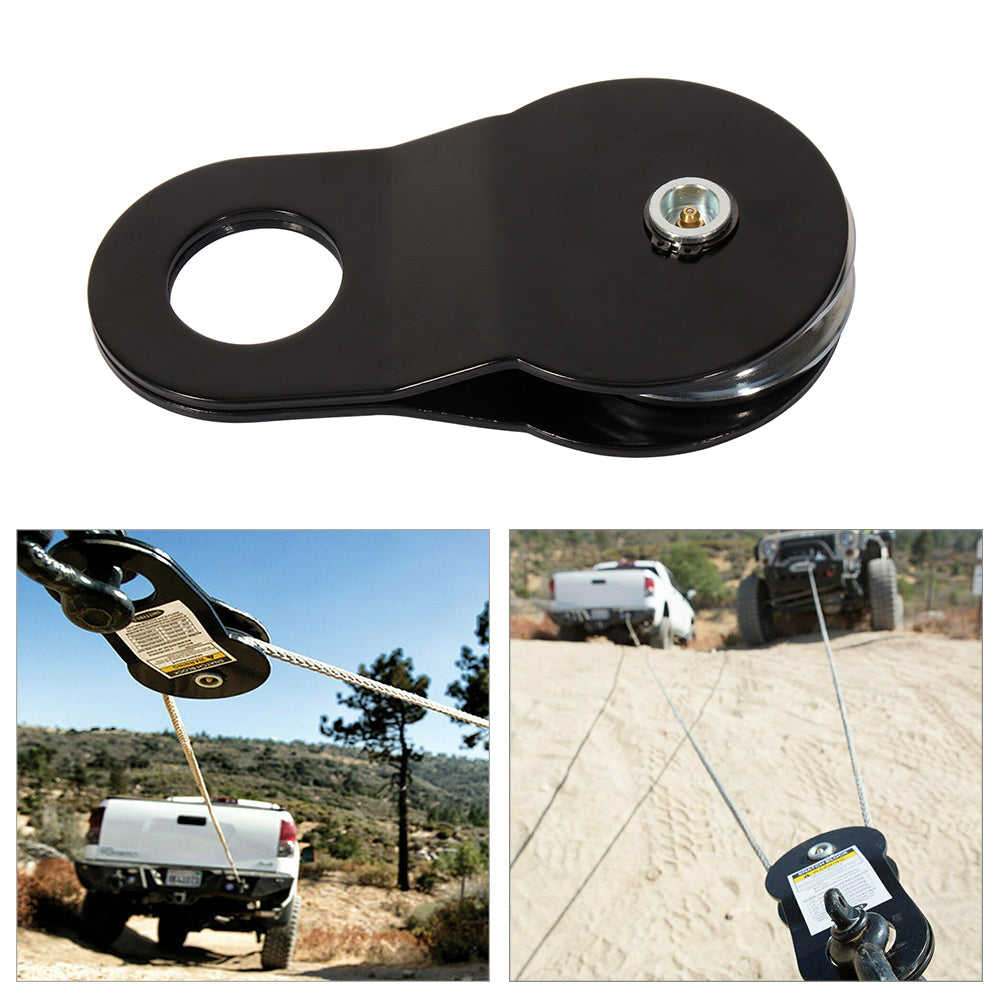 20000lbs 4 inch x 30' Heavy Duty Blue Winch Tow Loop Strap + Snatch Block Only for Auto