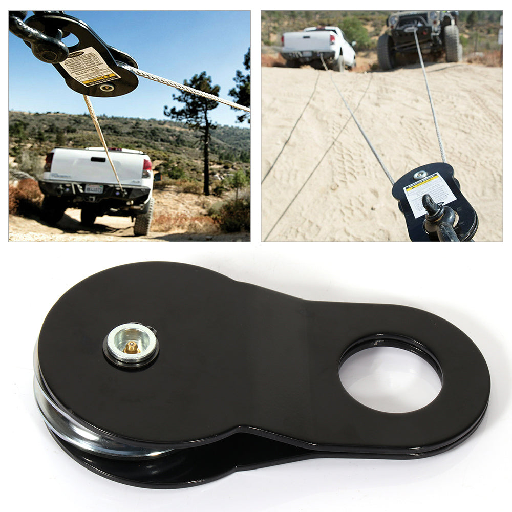 20000lbs 4 inch x 30' Heavy Duty Blue Winch Tow Loop Strap + Snatch Block Only for Auto