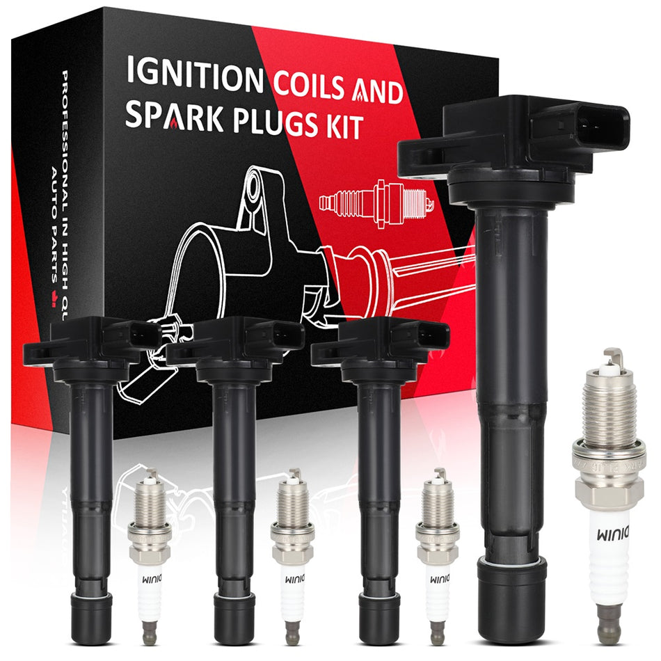 Ignition Coils & Spark Plugs For Honda Accord 2003-2007 for CR-V 2002-2009 2.4L