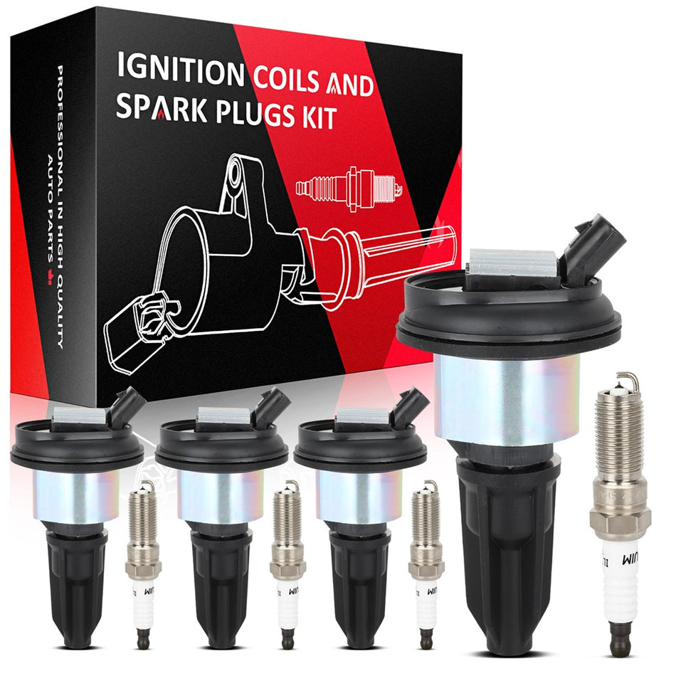 4x Ignition Coils & Iridium Spark Plugs For GMC Canyon 2004-2006 3.5L 2.8L