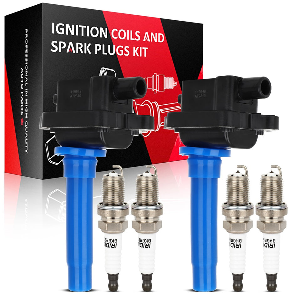 Kia Sportage 1995-2000 2001 2002 Set of 2 Ignition Coils & 4 Spark Plugs