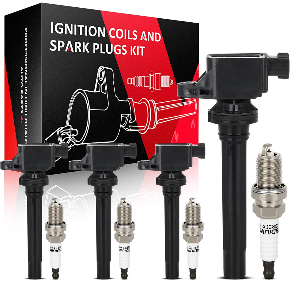 4 Ignition Coils & 4 Spark Plugs Kit For Suzuki SX4 2.0L 2007 2008 2009 L4