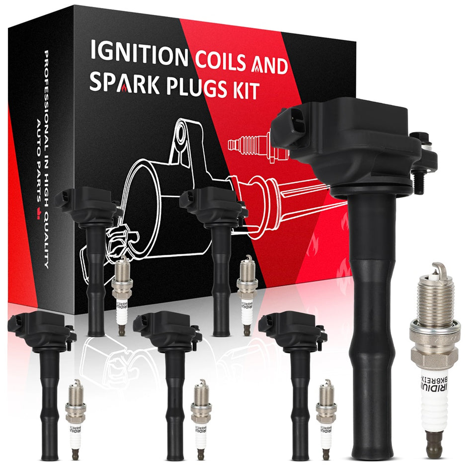 6 For 1994-1995 Toyota Camry 3.0L V6 Ignition Coil & Spark Plug