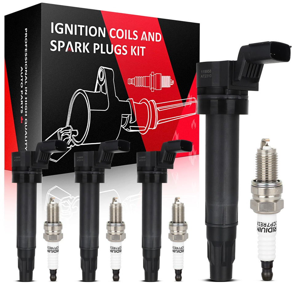 For Chevrolet Spark 1.2L 2013-2015 Ignition Coil & Spark Plugs UF725 4pcs