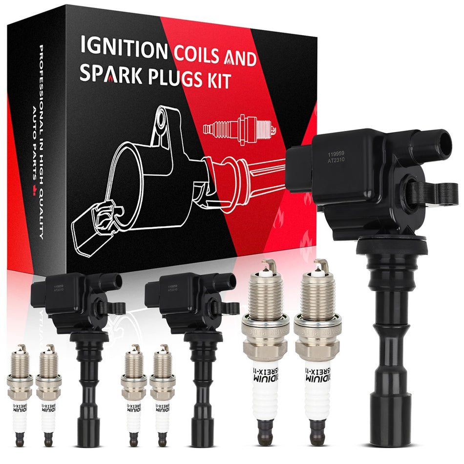 3 For 2004 2005 2006 Kia Amanti 3.5L V6 Ignition Coil & Spark Plug