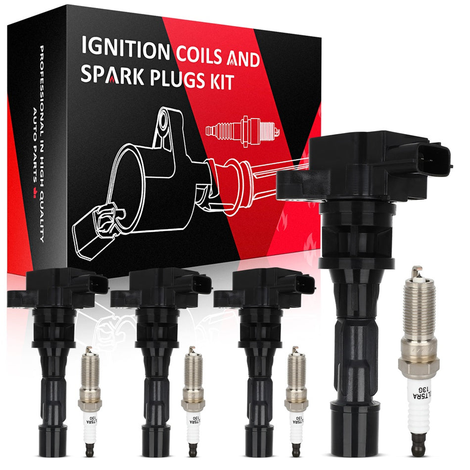 4 Ignition Coils & Iridium Spark Plugs Kit For Mazda 5 2012 2013 2014 2015