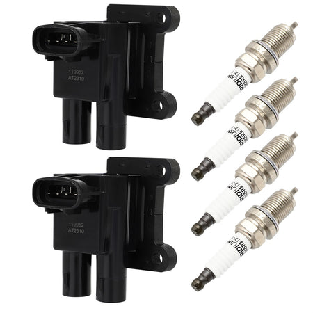 2 For 1998-1999 Toyota Corolla 1.8L L4 Ignition Coil & Spark Plug Only for Auto