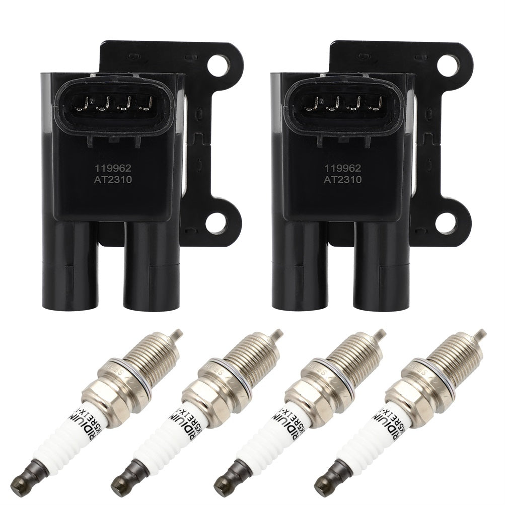 2 For 1998-1999 Toyota Corolla 1.8L L4 Ignition Coil & Spark Plug Only for Auto