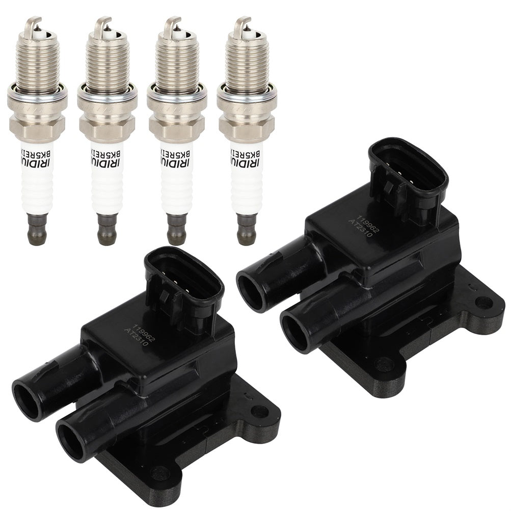 2 For 1998-1999 Toyota Corolla 1.8L L4 Ignition Coil & Spark Plug Only for Auto