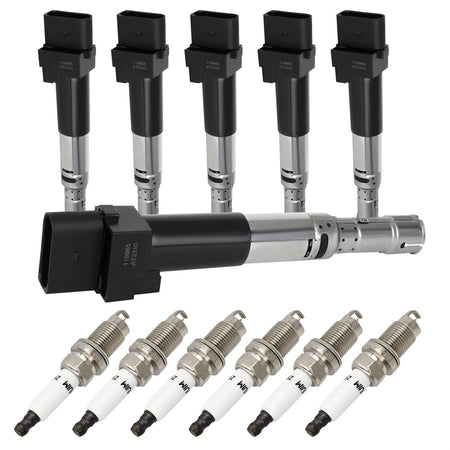 6 For 2002 2003 2004 Volkswagen Jetta 2.8L V6 DOHC Ignition Coil & Spark Plug Only for Auto