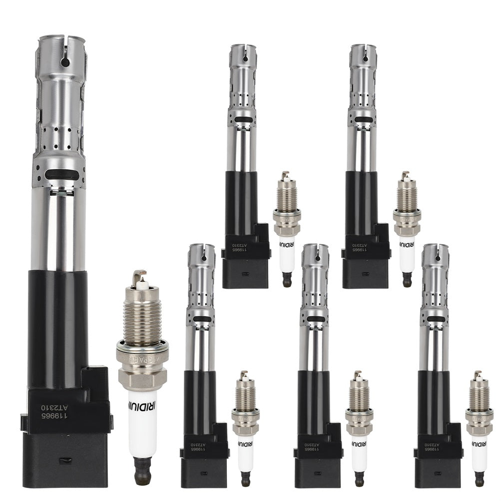 6 For 2002 2003 2004 Volkswagen Jetta 2.8L V6 DOHC Ignition Coil & Spark Plug Only for Auto