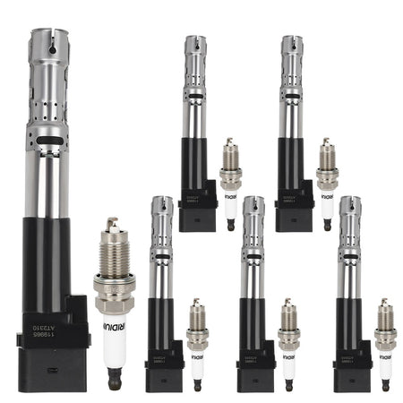 6 For 2002 2003 2004 Volkswagen Jetta 2.8L V6 DOHC Ignition Coil & Spark Plug Only for Auto