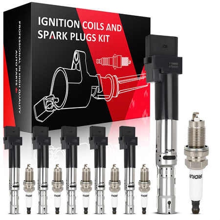 6 For 2002 2003 2004 Volkswagen Jetta 2.8L V6 DOHC Ignition Coil & Spark Plug Only for Auto