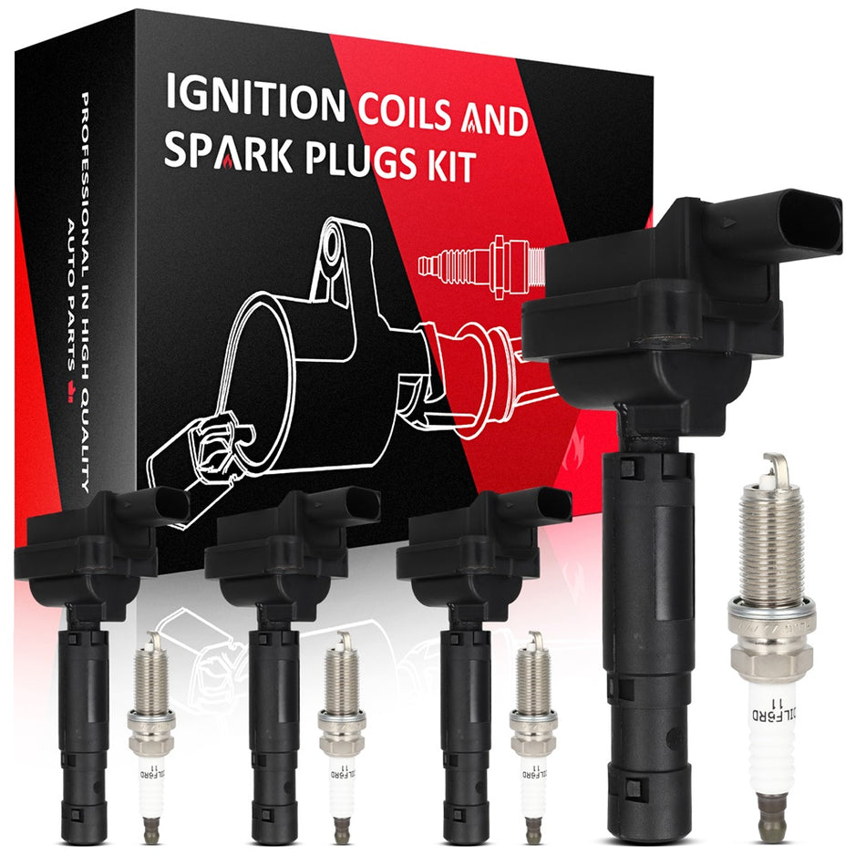 For Mercedes-Benz C230 1.8L 2003-2005 Ignition Coil & Spark Plugs UF555 4pcs