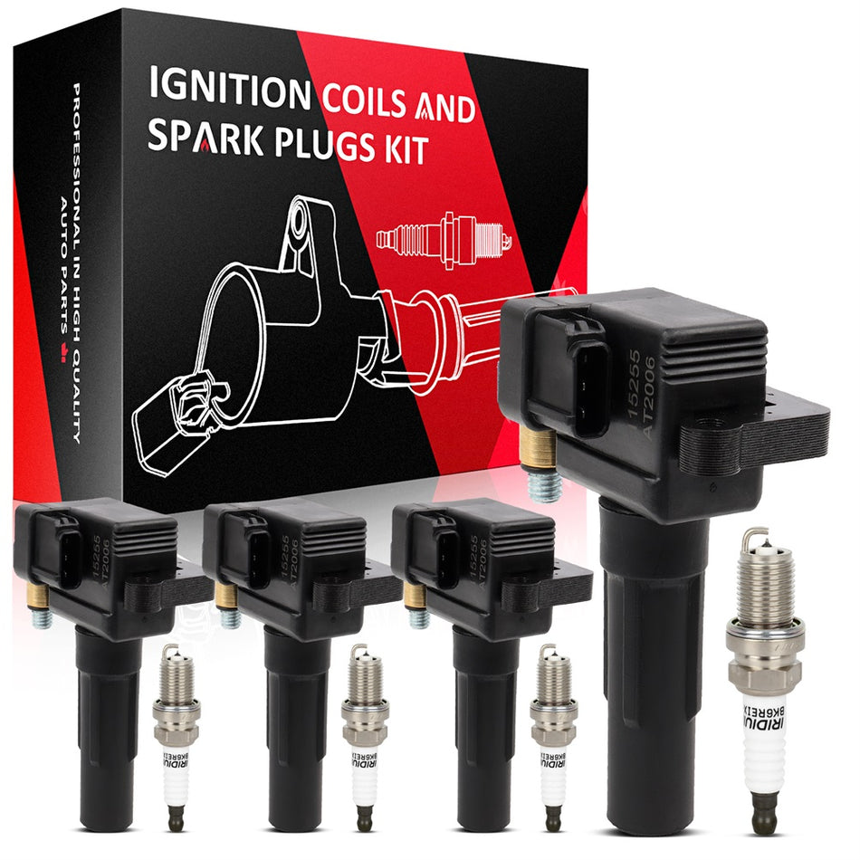 4 For 2003 2004 2005 Subaru Impreza WRX 2.0L Ignition Coil & Spark Plug
