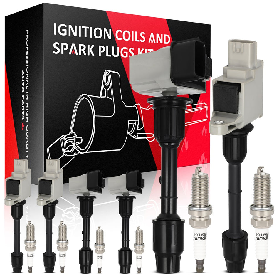 6 For 2001 Nissan For Pathfinder V6 3.5L Ignition Coil & Spark Plug