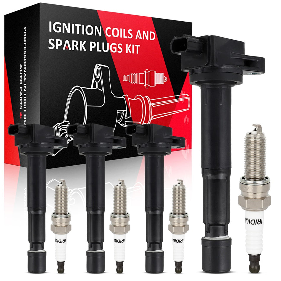Ignition Coils & Iridium Spark Plugs Kit For Honda Accord 2008-2012 2.4L l4