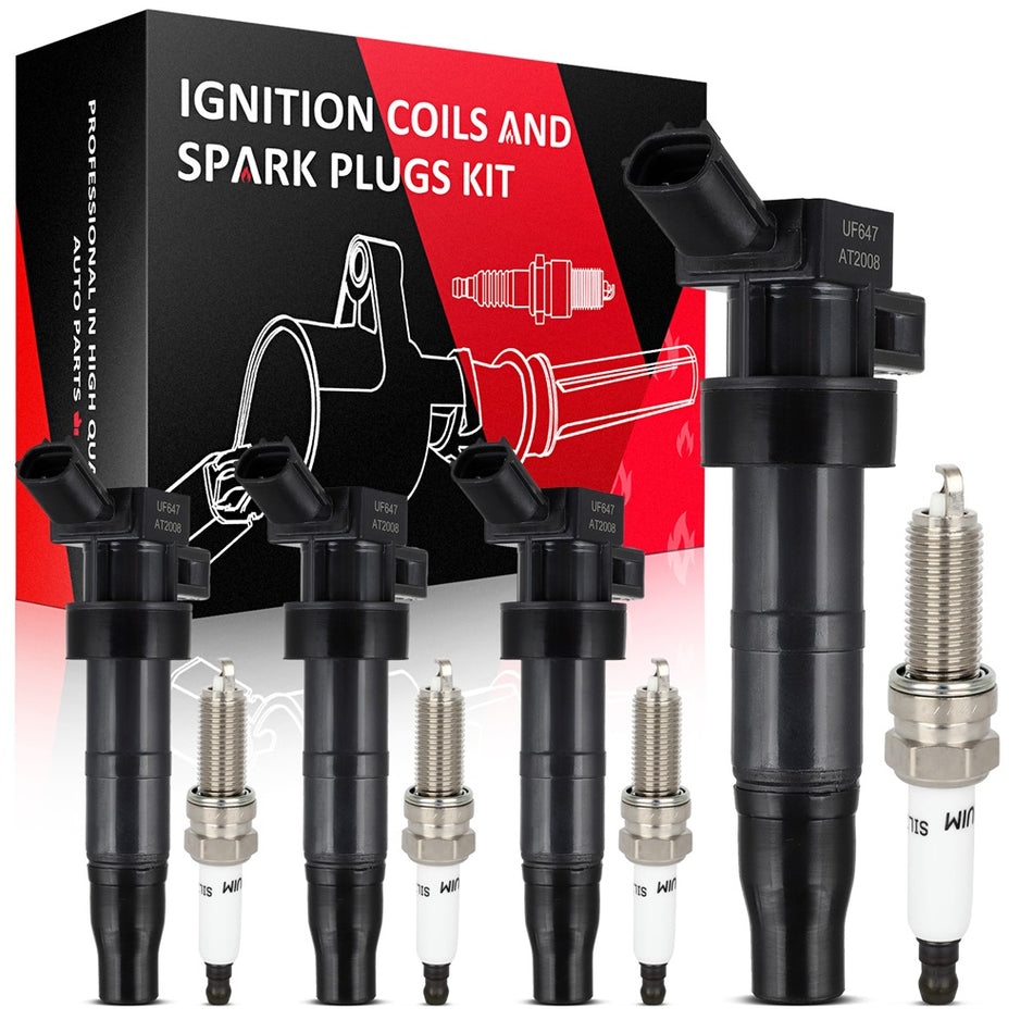 4 For 2011-2015 Kia Optima 2.0L L4 Turbo Ignition Coil & Spark Plug