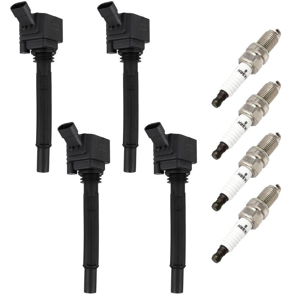 4 For 2013 2014 Dodge Dart 1.4L Ignition Coil & 4 Iridium Platinum Spark Plugs Only for Auto