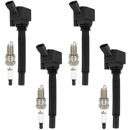 4 For 2013 2014 Dodge Dart 1.4L Ignition Coil & 4 Iridium Platinum Spark Plugs Only for Auto