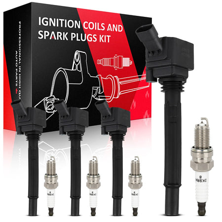 4 For 2013 2014 Dodge Dart 1.4L Ignition Coil & 4 Iridium Platinum Spark Plugs Only for Auto