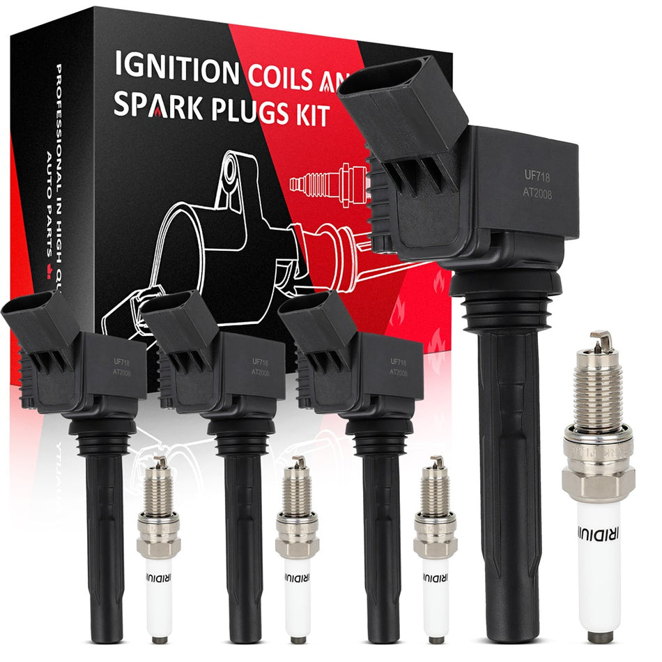 4 For 2016 2017 2018 2019 Volkswagen Jetta 1.4L L4 Ignition Coil & Spark Plug