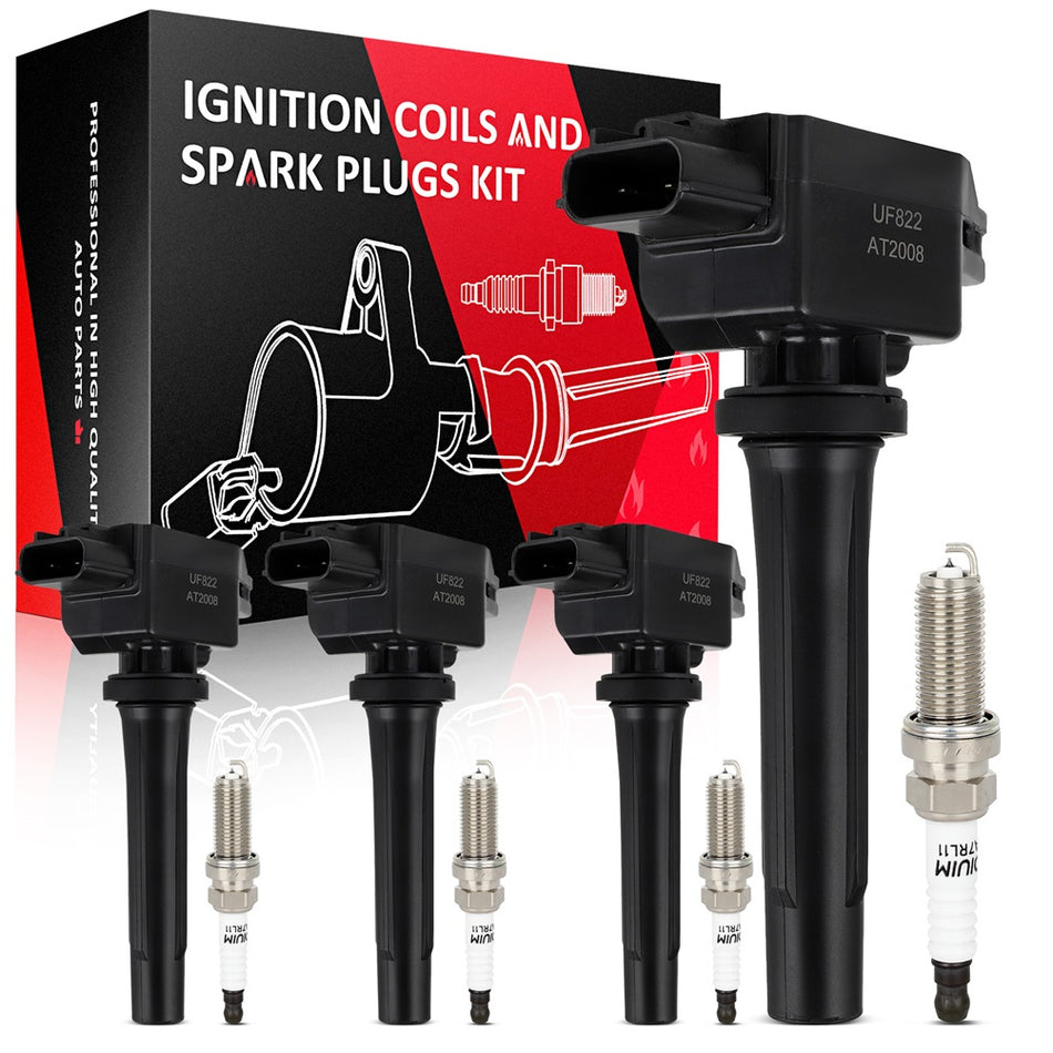 4 Ignition Coils & Spark Plugs For 2017-2018 Toyota Yaris iA 2016 Scion 1.5L