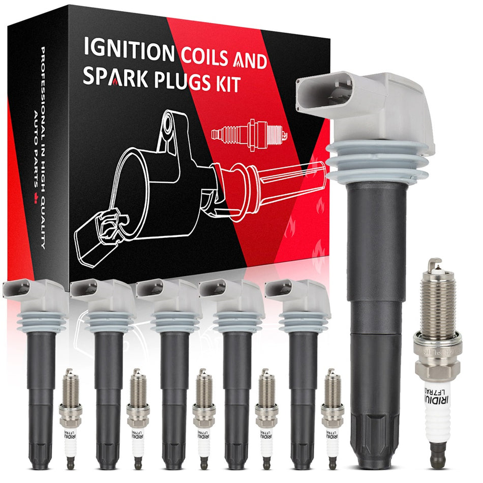 6 Ignition Coil & Iridium Spark Plug For 2014-2016 Porsche Cayman 3.4L H6