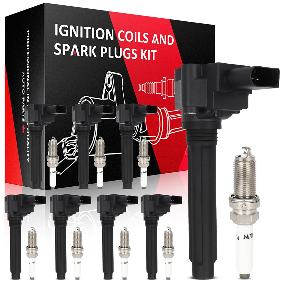 8 Ignition Coils and 8 Spark Plugs Fits 2013-2016 Audi A8 Quattro V8 4.0L UF714