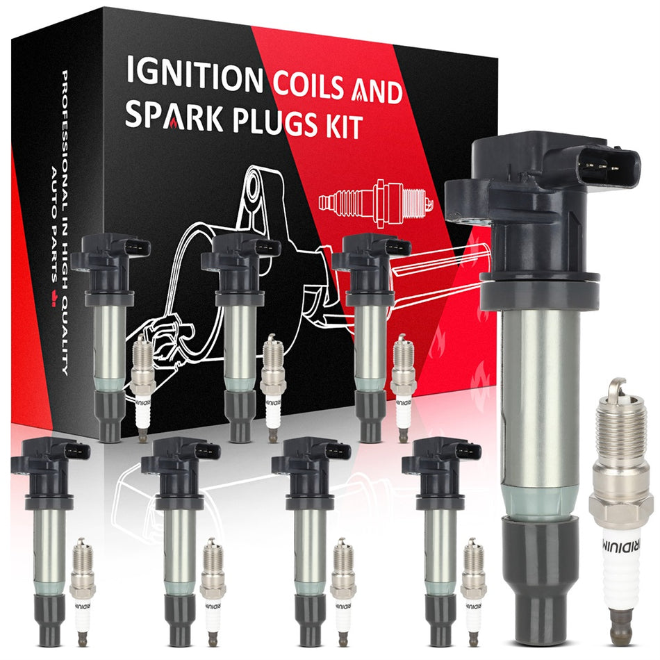 8 For 2007 2008 2009 2010 2011 Cadillac DTS 4.6L V8 Ignition Coil & Spark Plug