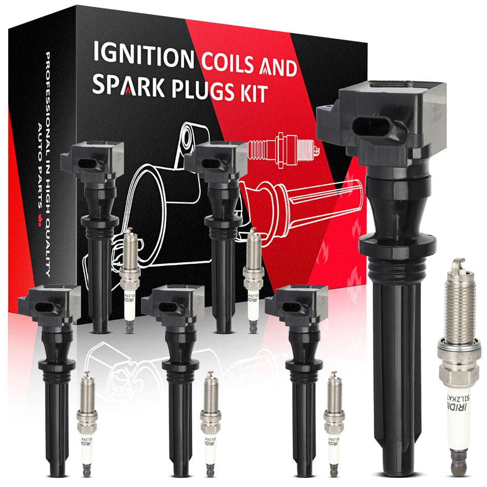 Ignition Coils & Spark Plugs Kit For Land Rover Range Rover 2014-2019 3.0L GAS