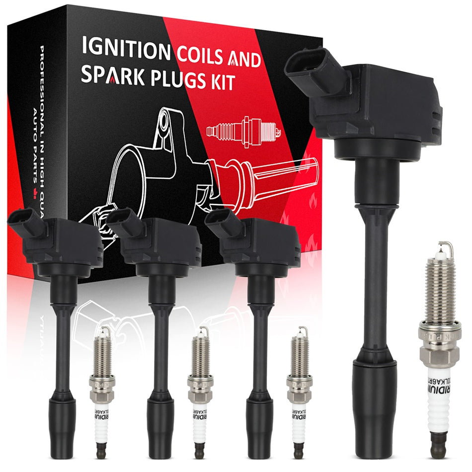 4 For 2018 2019 2020 Toyota Camry L4 2.5L Ignition Coil & Spark Plug Only for Auto