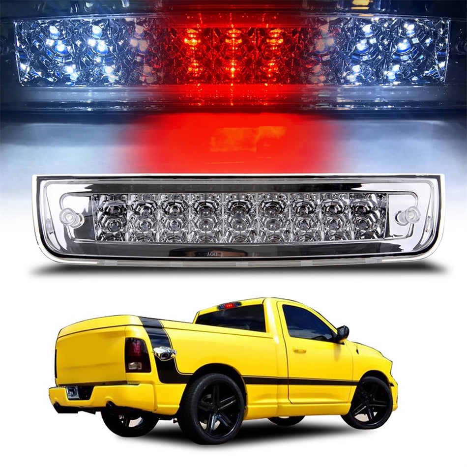 2009-2010 Dodge Ram 15 inch LED 3rd Brake Light+Cargo Light Clear Lens Chrome Housing