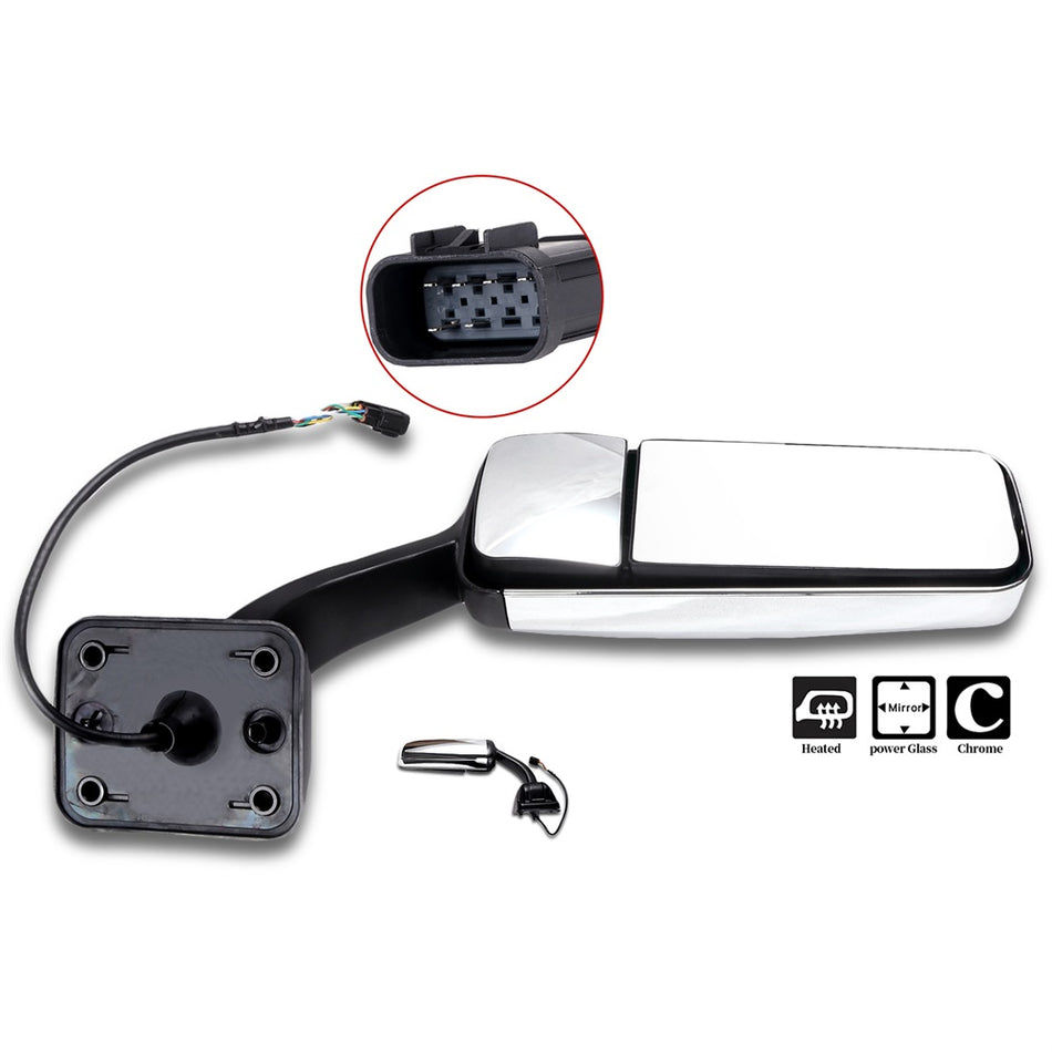 For 08-16 Freightliner Cascadia Right Side Chrome Power Heated Door Mirror RH-1