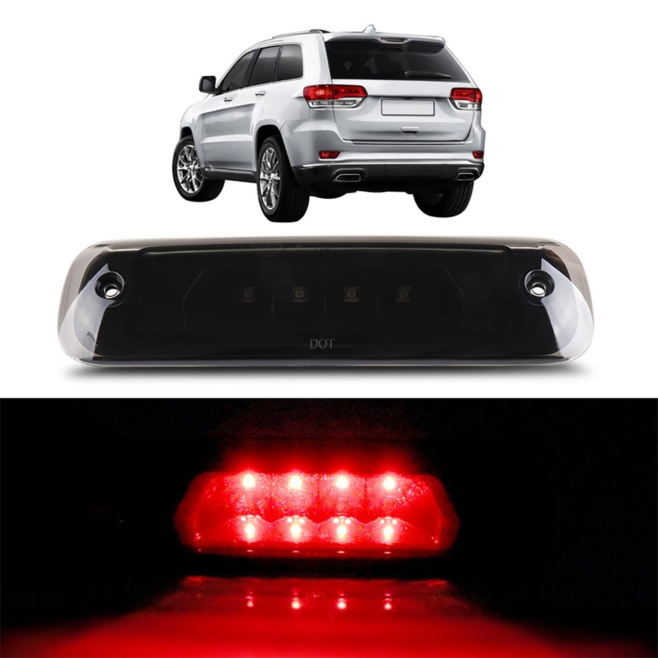 1997-2001 Jeep Cherokee 8.03 inch LED 3rd Brake Light Smoke Lens Black Housing