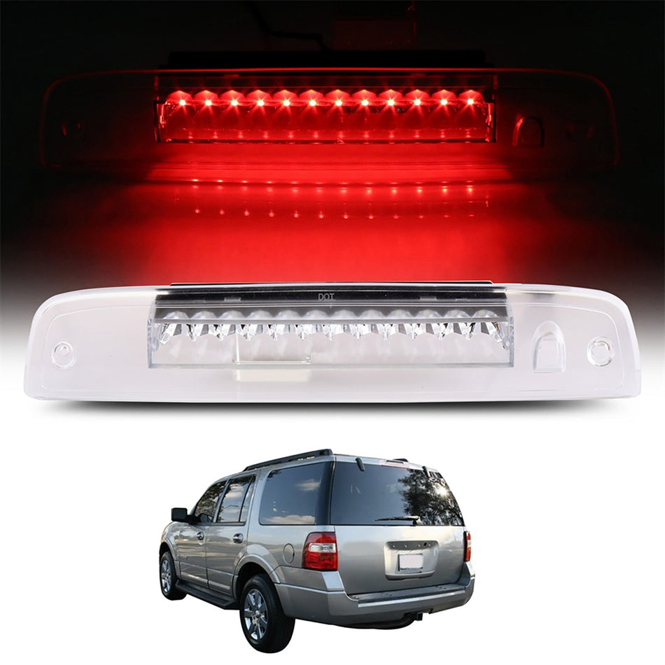 2003-2016 Ford Expedition/Lincoln Navigator 13.78 inch LED 3rd Brake Light Clear Lens Chrome Housing
